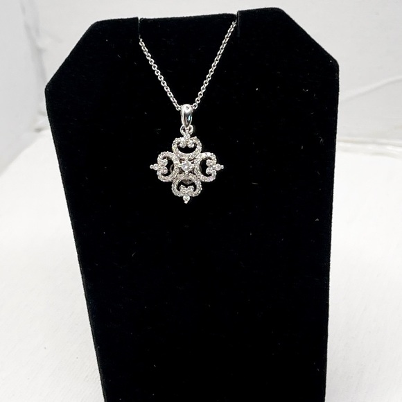 Sterling Silver Diamond Pendant Necklace (1/3 ct. tw.) - Picture 9 of 16